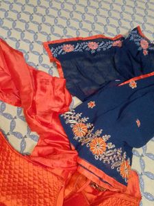 Orange Embellished Party Top