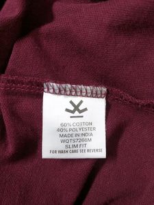WROGN MAROON SOLID POLO TSHIRT