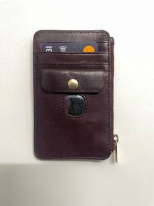 Burgundy Leather Card Holder Wallet