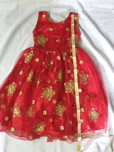 Girls Red Partywear Dress | Function Wear Gown