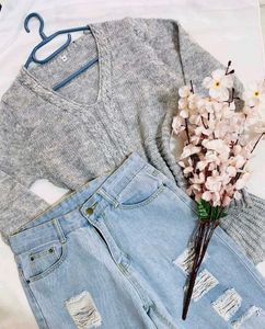 B2G2 🎁 Stylish Grey Knit Sweater ()