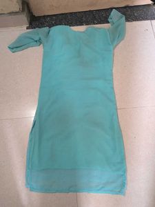 Aqua Embroidered Kurti