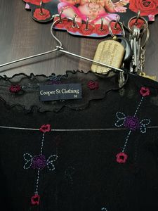 Embroidered Long Sleeve Top