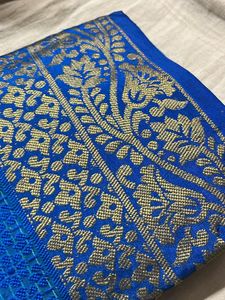Teal &amp; Blue Floral Sari