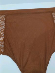 (800)Stylish Rust Brown Lace Hipster Underwear