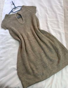 🎁Buy1 Get1 Free Brown Knit Mini Dress H