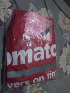 Red Zomato Rainsuit with pobile pouch New