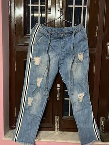 Distressed Stripe Jeans