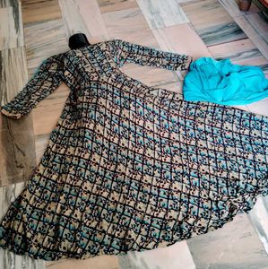 Designer Anarkali Gown With Shrug And Dupatta
