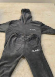 Gray Fleece Hoodie Set