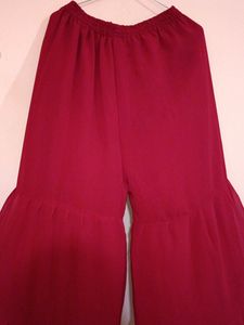 Red Sharar Set Without Dupatta