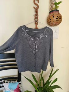 Grey sequence Cardigan