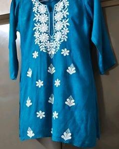 Blue Embroidered Kurta