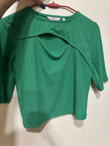 Green Cut-Out Top