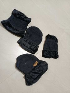 Winter Knit Hat and Scarf Set