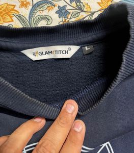 Navy Blue Graphic Sweatshirt