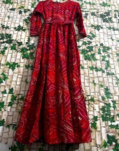 Beautifull😍 Bandhani Ethnic Gown