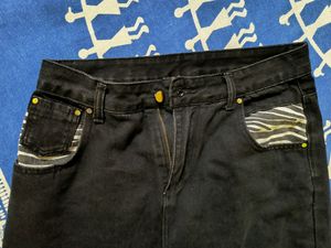Patchwork Straight Leg Jeans