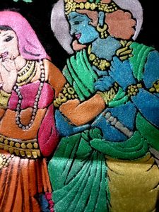 Radhe Krishna Cloth Painting