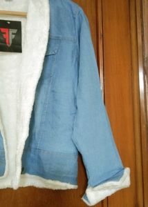 BRAND New Sky blue💙denim fur jacket (girls/women)