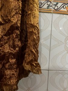 Heavy Crinkle Golden Long Skirt/ Lehenga