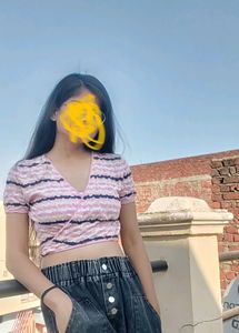 Urban Revivo Striped Knit Crop Top