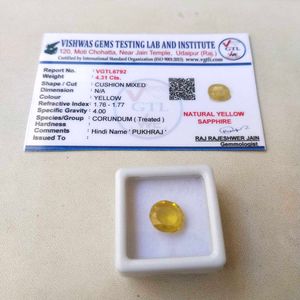4.31 CTS Yellow Sapphire Pukhraj Gemstone