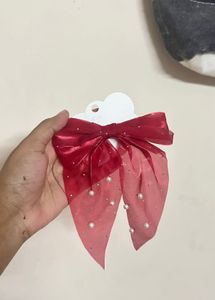 Red Bow Hair Clip 1 Pc