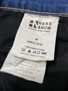 Striped Denim jeans by HERE&amp;NOW