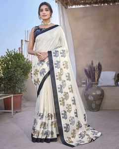 Elegant Elephant Print Saree