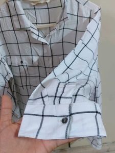 Checked White Shirt