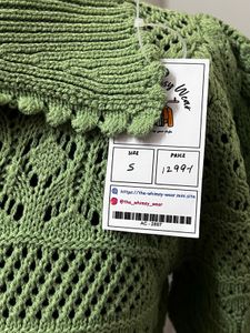 Green Crochet Collar Top