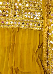 Mustard Yellow Long Kurta With Palazzao And Dupatt