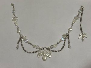 CUTE COQUETTE BOW HEART NECKLACE PIECE🤍🎀
