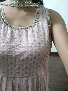 Georgette Party Wear Suit Dusky Pink
