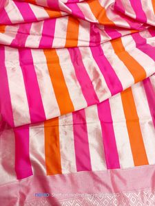 Multicolored Pink Saree