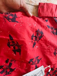 Seven11 Red Print Button-Down Shirt