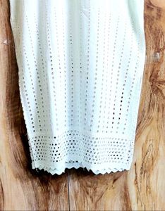 White Emboridery Work Kurti Size-34