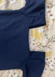 Navy Blue Crop Top