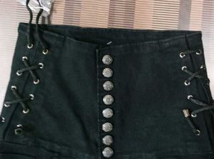 8 Button Side Design Black Jeans