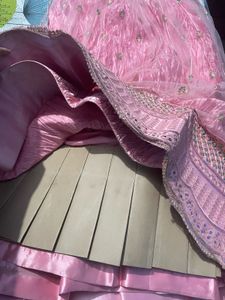 Baby Pink Lehenga With Duppata And Stitched Blouse