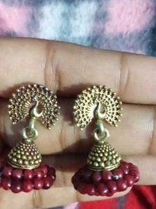 Peacock Jhumka Earrings
