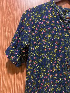 Women Navy Blue Stretchable Kurta