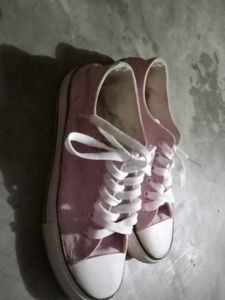Pink Canvas Sneakers - Size [Your Siz