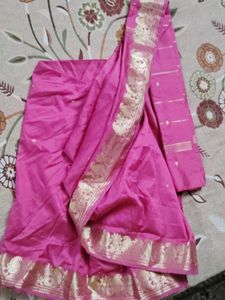 Pink & Gold Saree