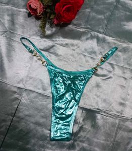 Teal Metallic Thong
