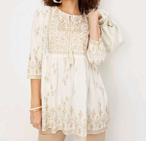 Embroidered White Top