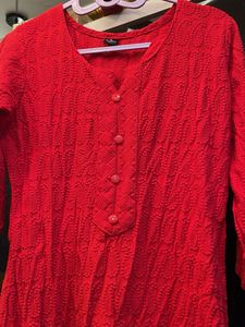 Red Cotton Kurta