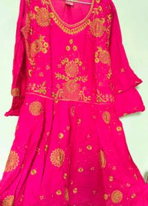 Pink Embroidered Kurta