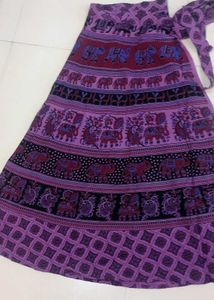 Elephant Print Ethnic Wrap Around Skirt